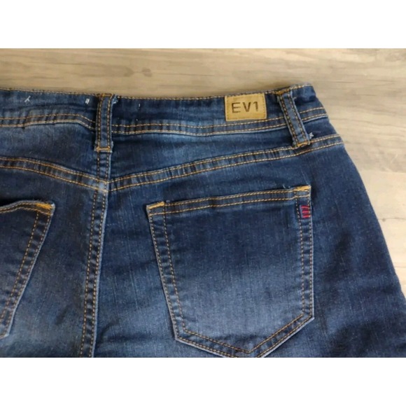 Women's Size 4 EV1 Alex Relaxed Vintage Blue Jean Denim Shorts Embroidered - Picture 10 of 10